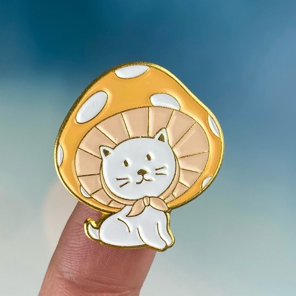 Kitty Shroom Enamel Pin/ Brooch Lapel